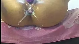 Beautiful Teen 18+ Housewife Masturbates Secretly With Toys, Spilling Milk On Oiled Body