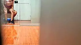 Hidden camera on cute Argentine secretary