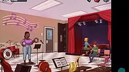 Wow, the neighbor's big tits look amazing in summertime saga!