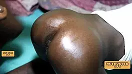 intimate homemade moments with ebony partner in doggystyle position