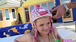 This whore decides to swallow some nice cock and handjob from a big member of a warm pussy