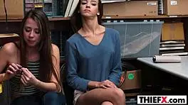 hot cutie thief gets nailed in garage blowjob punishment