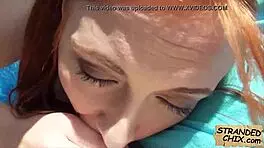 redhead cheerleader eva berger shines in action