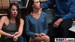 hot cutie thief gets nailed in garage blowjob punishment