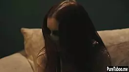 afraid teen fucked by milf with big black dildo