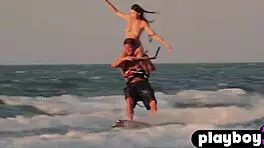 beautiful babes enjoyed a hot surfing so naked and sexy