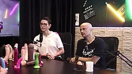 Eilani Quina and Victor Luciano try different cocks in sheer red lingerie!