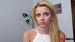 Therapist Step Daughter Rides Old Man with Blowjob and Petite Pussy Fucking