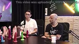 Eilani Quina and Victor Luciano try different cocks in sheer red lingerie!