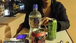 chileando y chupando verga, homemade blowjob with big tits and handjob 😏