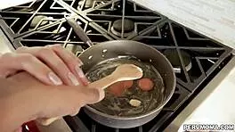 Stepmom, are you sucking while showing your big tits?