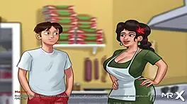 Summertimesaga - Maria Enjoys Mustache Riding with Anime Teen 18+ Babe in Hentai Creampie Scene E1 76.