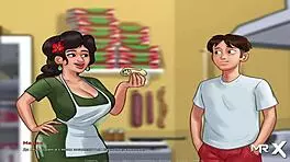 Summertimesaga - Maria Enjoys Mustache Riding with Anime Teen 18+ Babe in Hentai Creampie Scene E1 76.