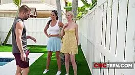 Tok thots smile while getting railed outdoor - cncteen 18+ babe in teen sex.