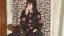 Smoking Goth Girl Unwinds After Long Backstage Day in HD