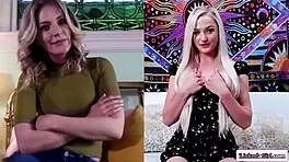 Blonde Step Mom Spies on Stepteen 18+ Masturbating