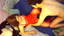 Lena, a hot amateur with big ass, moans loudly while getting fucked hard and receiving a cumshot on her ass.