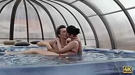 Old4K and Angie Moon Bridge 25-Year Gap with Hot Sex