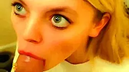 Teen Sucks Cock In Bathroom Mirror