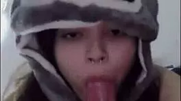 Cute teen 18+ deepthroats big cock in 69 position