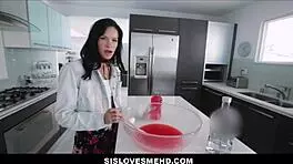 teen stepsister eden sin hosts wild party, gets drilled on bathroom floor by stepbrother next morning pov