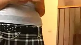 Does this hot busty brunette teen strip and rip her clothes before fucking?