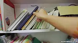 Does this tiny redhead suck your dick in the library POV?