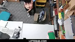 Obedient teen shoplifter gets roughly fucked by dirty officer