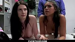 College Teen 18+ Caught Stealing at Mall Gets Punished with Hard Doggystyle by Monster Cock