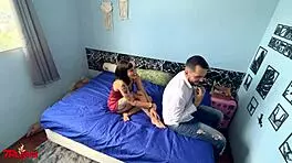 oh god, watch this cuckold watch his prostitute suck the fat brocha's cock doggystyle bent over with natural small tits