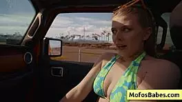 Blonde natural slutty girl sahara skye craves for charles deras hard cock and suck it in the car