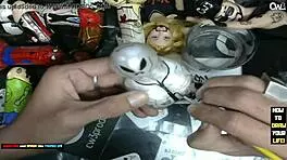 it's time to finish painting the little 18+ grey alien with some dildo art business.