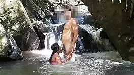 No Better Sight Than Fucking Latina Teen's Asshole By Waterfall And Cumming Inside
