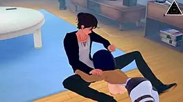 Mikasa And Eren Have Intense Sex In Uncensored Anime Koikatsu Creampie Cumshot Petite Brunette