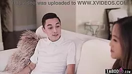 The asian teen 18+ neighbor skipped panties, and her upskirt revealed everything. We ended up fucking with my big cock.