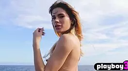 hot big ass brunette teen posing outdoor in lingerie enjoyed the session