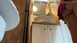 Hot Sexy Tight Pussy Redhead Girlfriend In Bathroom Without Panties