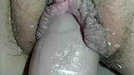 Teen brunette fucked doggystyle with condom, cum on tits