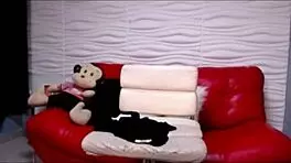 Hot mixed girl masturbates with dildo on webcam.