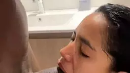 Latina Teen Deepthroats Big Black Cock Intensely.