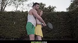 Madi Collins gets her throat fucked deep by the tennis instructor in rough doggystyle!