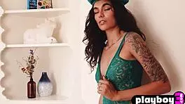 stunning teen hades poses in lingerie outdoors