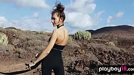 Gorgeous Brunette Muse Taya Vais Reveals Perfect Tits In Desert