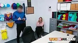 i’m a horny blonde thief caught in the act