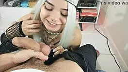 White moon performs deepthroat blowjob in sharingan cosplay from naruto.