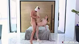 petite demi hawks rides big cock, deepthroats and fingers