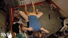 oh, red-haired girl in socks reaches orgasm in missionary with legs up