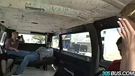 tiny petite blonde gets nailed in the bus