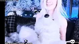 This busty pale babe teases strangers online with masturbation.