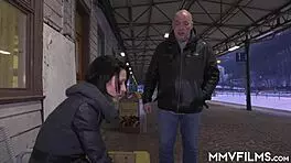 Trashy milf gets fucked in lingerie with natural small 18+ tits